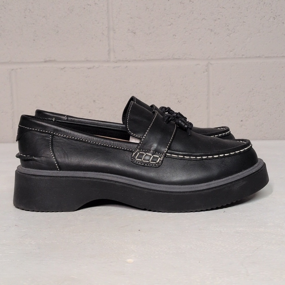Sperry Bayside Platform Loafers 9.5W Leather Chunky Slip On 90s Minimalist - Picture 3 of 8